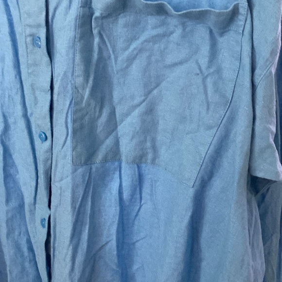 Abercrobie & Fitch Oversized Long Sleeve Linen Cotton Button Up Shirt (I - 9 ) - Picture 5 of 5